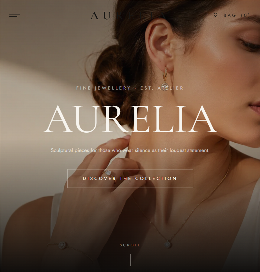 Aurelia Jewellery website preview