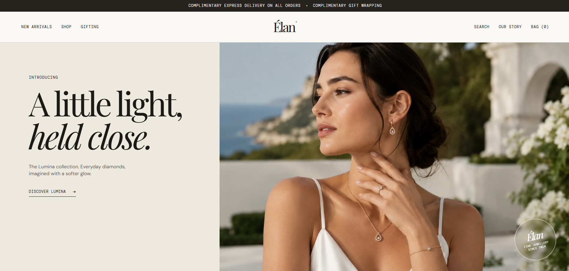 Élan Jewellery website preview